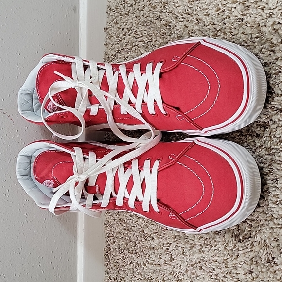 Vans Sk8 Hi Red/White Size 13 - Picture 2 of 9